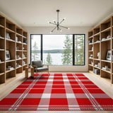 Buffalo Check Red and White Plaid Area Rug