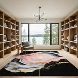 Pink Geode Abstract Area Rug
