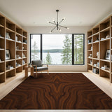 Brown Swirl Abstract Area Rug