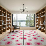 Geometric Modern Pink Pink Polka Dot Geometric Area Rug