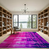 Vibrant Pink Purple Tie-Dye Boho Area Rug