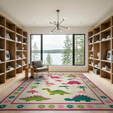 Whimsical Dinosaur Kids Area Rug