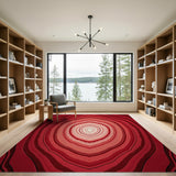 Radiant Red Agate Concentric Area Rug