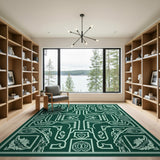 Emerald Persian Lotus Peacock Rug