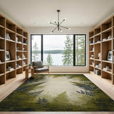 Emerald Fern Distressed Green Area Rug