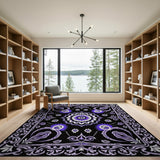 Traditional Persian Mandala Purple Mandala Persian Area Rug