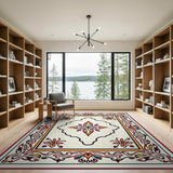 Multi-color and Patterns Vibrant Multi-Color Persian Medallion Area Rug