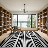 Bold Black White Vertical Stripe No. 38 Area Rug