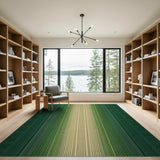 Lush Green Vertical Stripe Area Rug