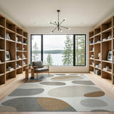 Neutral Pebble Abstract Area Rug