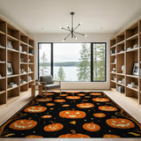 Spooky Jack-o-Lantern Pumpkin Halloween Rug