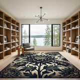 Ornate Chrysanthemum Floral Area Rug