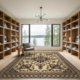 Ornate Beige Persian Floral Area Rug
