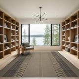 Beige Grid Geometric Woven Area Rug