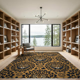 Bold Leopard Face Geometric Area Rug