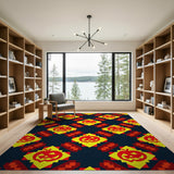 Jack-o-Lantern Geometric Diamond Area Rug