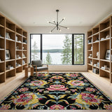 Multi-color and Patterns Vibrant Multi-Color Floral Persian Area Rug