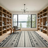 Modern Grey Chevron Stripe Area Rug