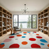 Geometric Modern Vibrant Multi-Color Polka Dot Area Rug