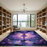 Purple Fairy Wings Moonlit Lake Area Rug