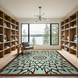 Intricate Teal Mandala Area Rug