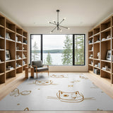 Playful Cartoon Cats with Stars Area Rug