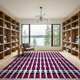 Geometric Modern Bold Purple Geometric Diamond Area Rug