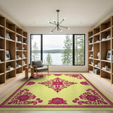 Ornate Yellow Persian Floral Area Rug