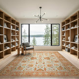Creamy Beige Floral Vintage Area Rug