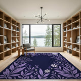 Purple Moonlit Vine Floral Area Rug