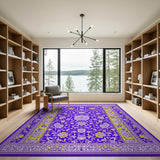 Purple Gold Floral Persian Area Rug