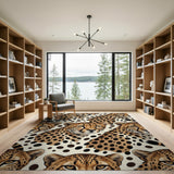 Cheetah Print Pattern Beige Area Rug