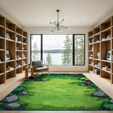 Whimsical Forest Glade Cartoon Area Rug