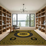 Black Gold Mandala Persian Area Rug