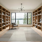 Neutral Beige Geometric Tile Block Area Rug