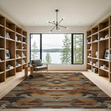 Southwestern Geometric Brown Tan Woven Area Rug