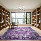 Elegant Purple Persian Floral Area Rug