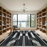 Bold Black White Geometric No. 7 Area Rug