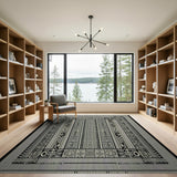 ODIKA Black White Heritage Tribal Area Rug