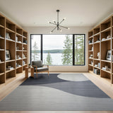 Modern Grey Abstract Curve Area Rug