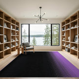 Modern Black-to-Purple Halftone Gradient Area Rug