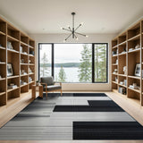 Black White Geometric Halftone Area Rug