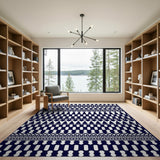 Navy Tribal Geometric Area Rug