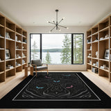 Ornate Dragonfly Mandala Black Area Rug