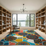 Vibrant Mandala Mosaic Area Rug
