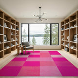 Pink Vibrant Pink Patchwork Geometric Area Rug