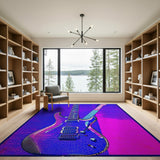 Purple Bard's Blade Electric Guitar Area Rug