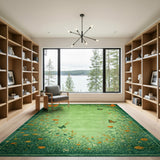 Monarch Butterfly Meadow Green Area Rug