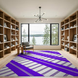 Purple Diagonal Stripe Geometric Rug