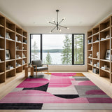Multi-color and Patterns Vibrant Pink Orange Geometric Abstract Rug